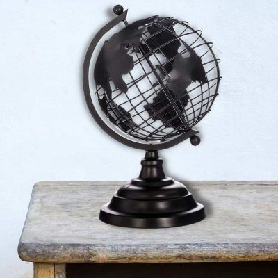 Globe Terrestre en Métal Noir - Globe Terrestre Déco - Science Labs