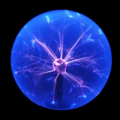 Boule Plasma Bleu - lampe scientifique - deco scientifique