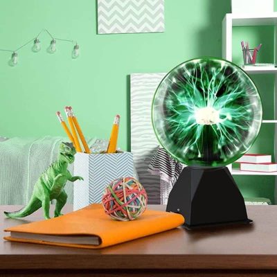 Boule Plasma Verte - lampe scientifique - deco scientifique