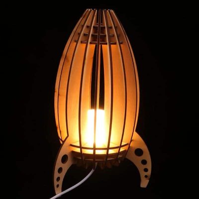 Lampe Fusée Bois - lampe espace - deco scientifique