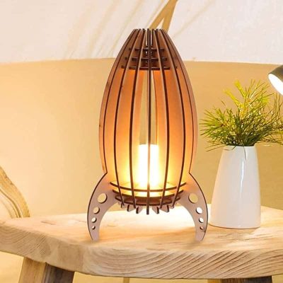 Steampunk Rocket LED Night Light - Retro Flame Effect Lamp For Room Decor & Kids Gift