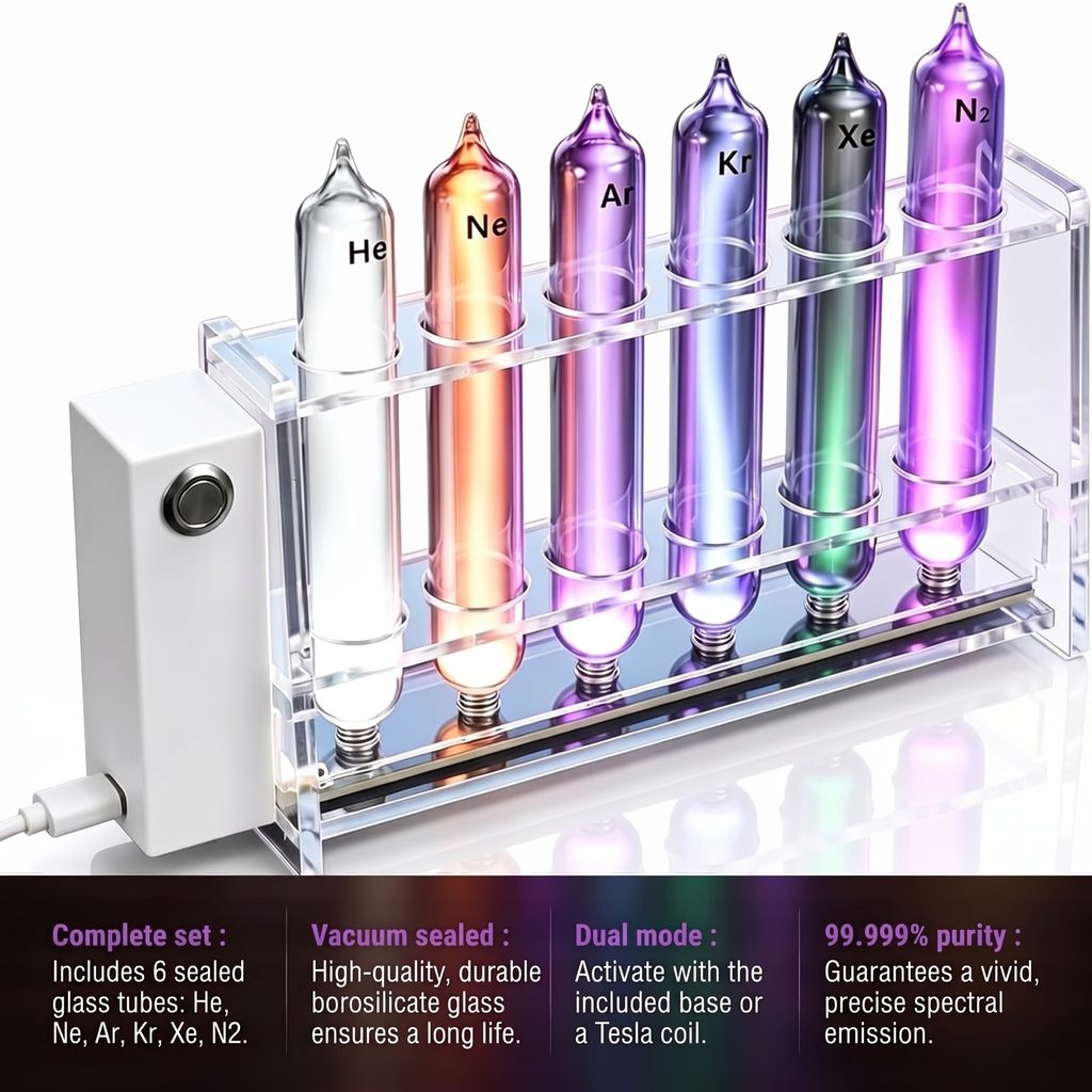 Noble Gas Tubes Set of 6