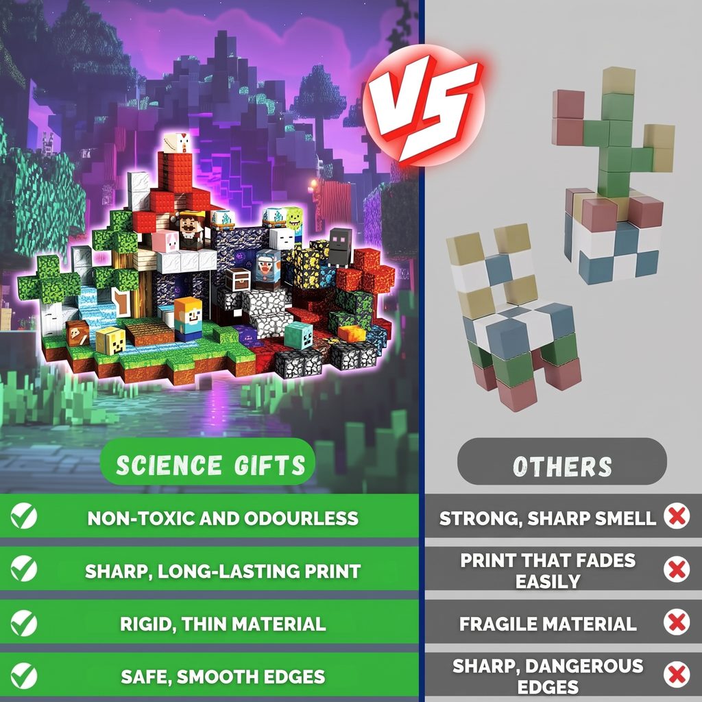Magnetic Building Blocks 300 Pieces (Build Mine World)