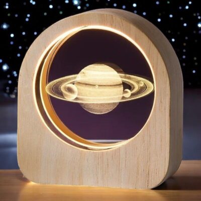 Wooden Arch Saturn Lamp