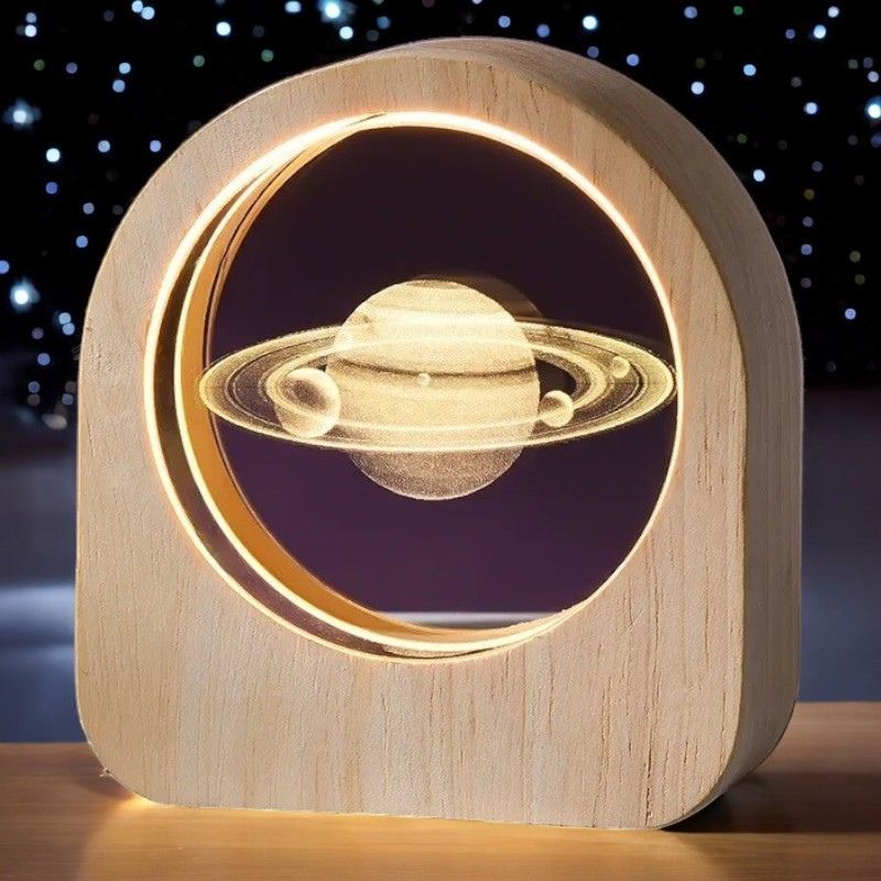 Wooden Arch Saturn Lamp