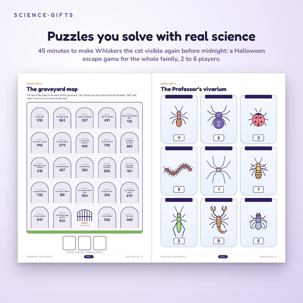 Sample pages: Halloween Escape Game for Kids