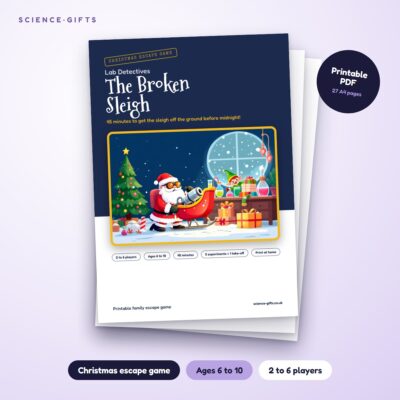 Christmas Escape Game for Kids "Lab Detectives: The Broken Sleigh" Ages 6-10 (Printable PDF): cover