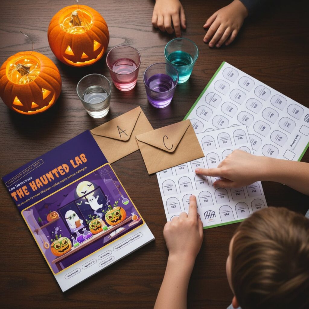 Halloween Escape Game for Kids "Lab Detectives: The Haunted Lab" Ages 6-10 (Printable PDF)