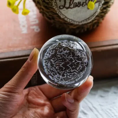 Engraved Constellation Crystal Ball, 60 mm
