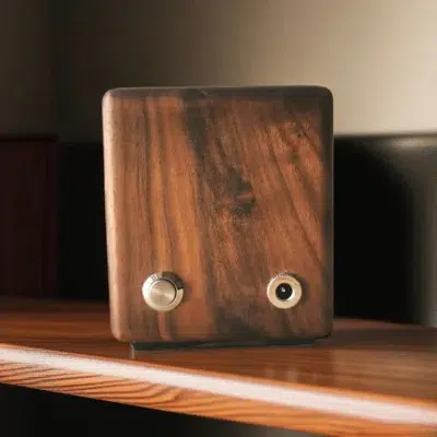 Walnut Ferrofluid Lamp, Sound Reactive
