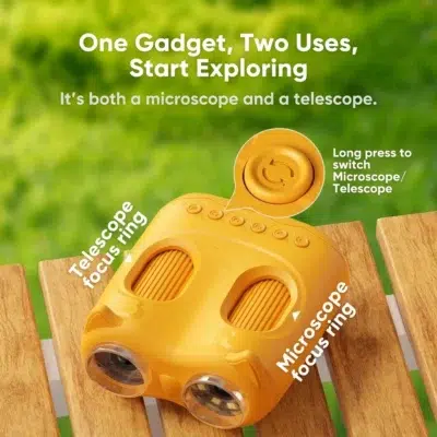 Kids Binoculars and Microscope 2-in-1 with Screen