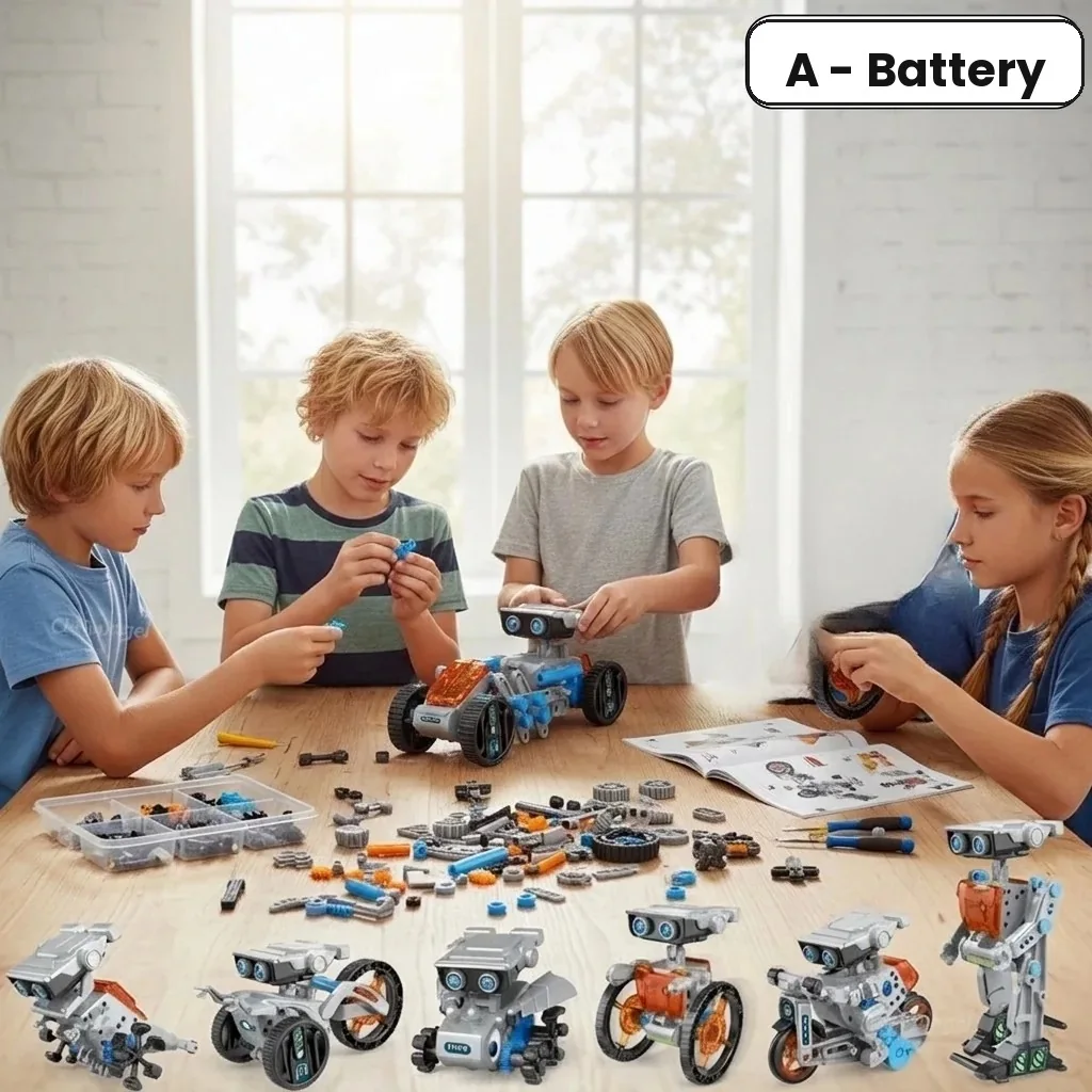 12-in-1 Robot Kit for Kids, USB Rechargeable
