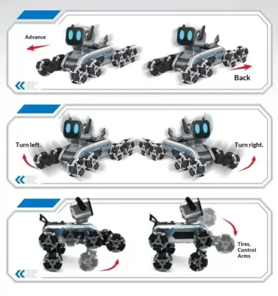 Remote Control Stunt Robot Dog with 8 Wheels