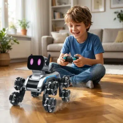 Remote Control Stunt Robot Dog with 8 Wheels