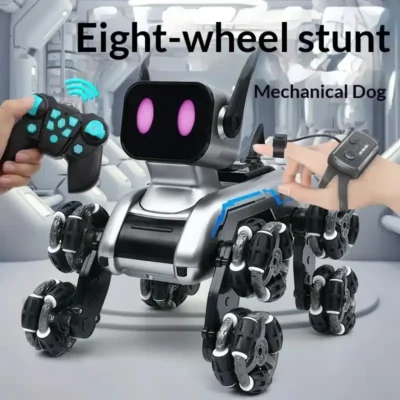 Remote Control Stunt Robot Dog with 8 Wheels
