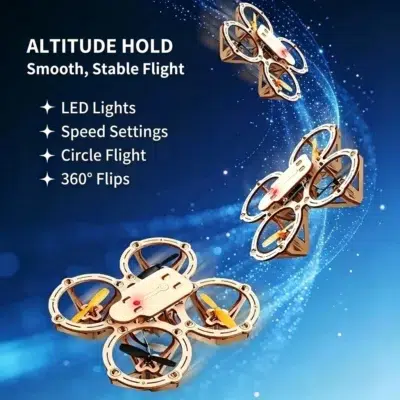 Wooden Drone Kit with Remote Control