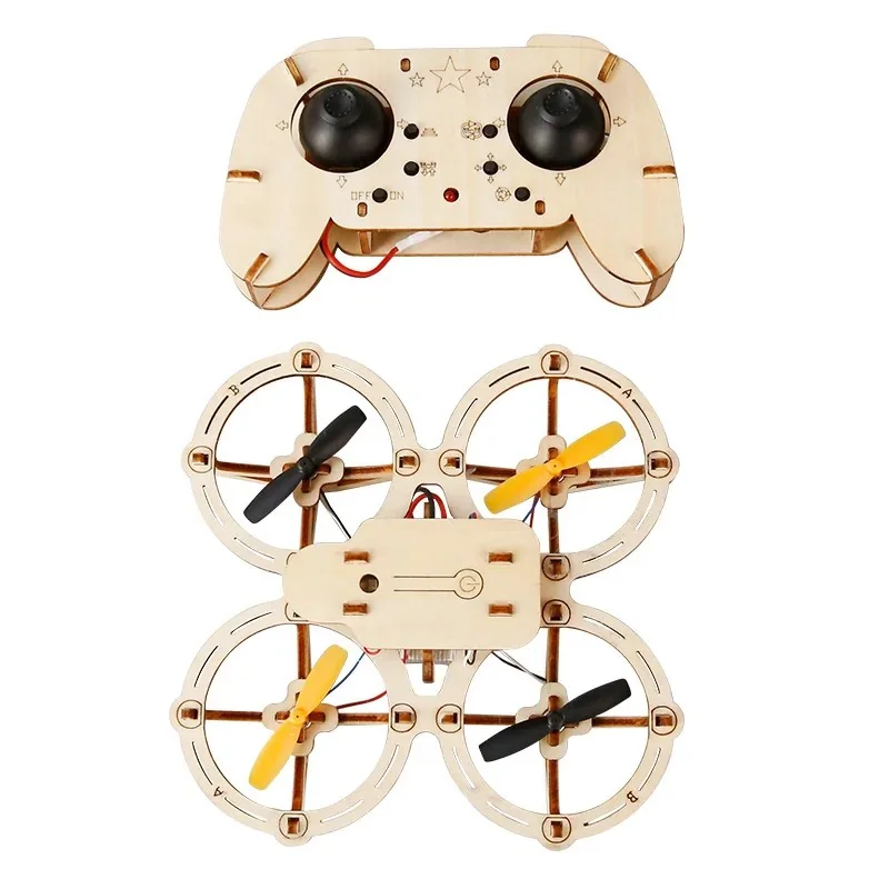 Wooden Drone Kit with Remote Control